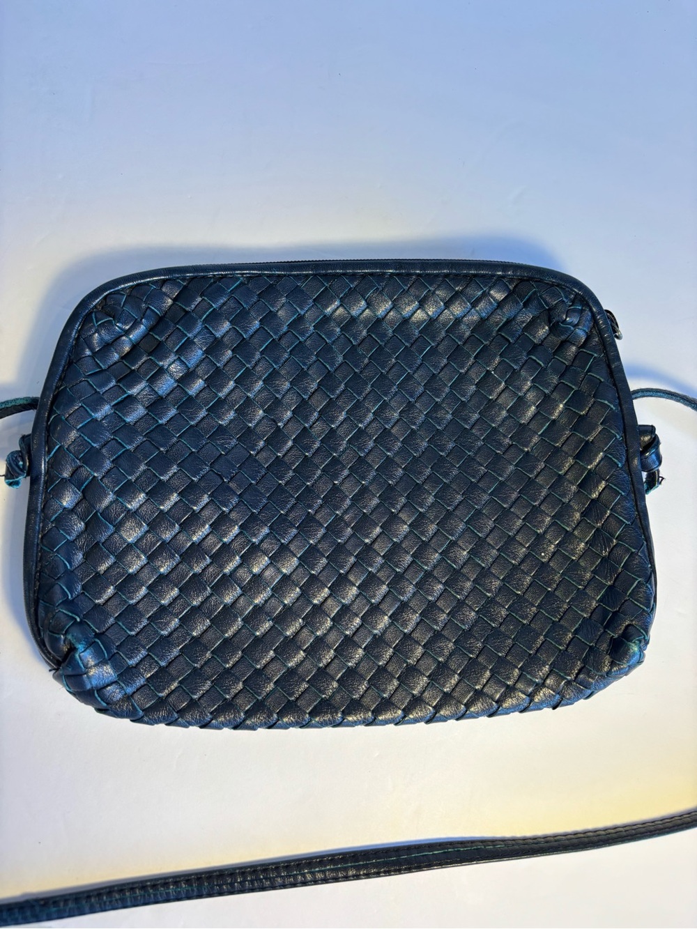 Woven Crossbody Bag in Blue